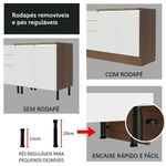 Ilha de cozinha com bancada e balcão 120 cm glamy madesa