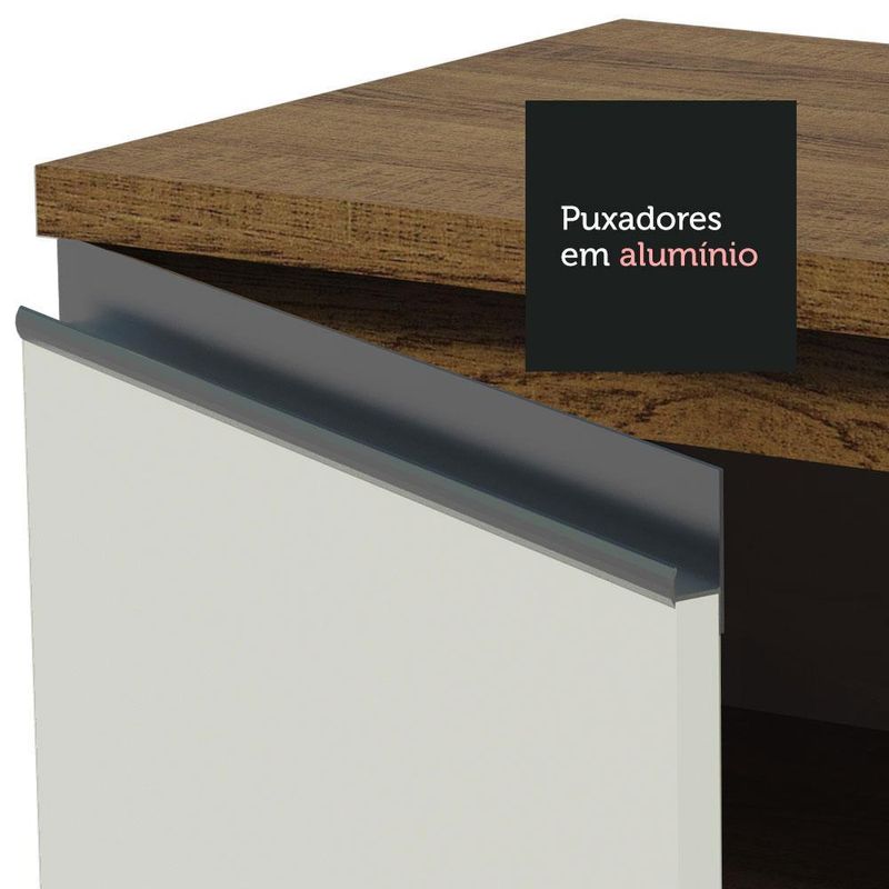 Ilha de cozinha com bancada e balcão 120 cm glamy madesa