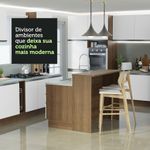 Ilha de cozinha com bancada e balcão 120 cm glamy madesa