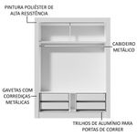 Guarda-roupa solteiro madesa dallas plus 2 portas de correr de espelho 4 gavetas