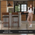 Ilha de cozinha com bancada e balcão 120 cm stella madesa