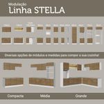 Ilha de cozinha com bancada e balcão 120 cm stella madesa