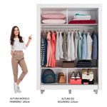 Guarda-roupa solteiro madesa denver 2 portas de correr com pés - branco