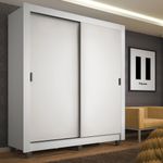 Guarda-roupa solteiro madesa denver 2 portas de correr com pés - branco