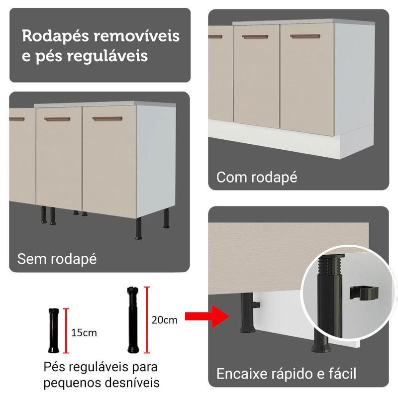 Kit balcão + cristaleira 70cm agata madesa 01