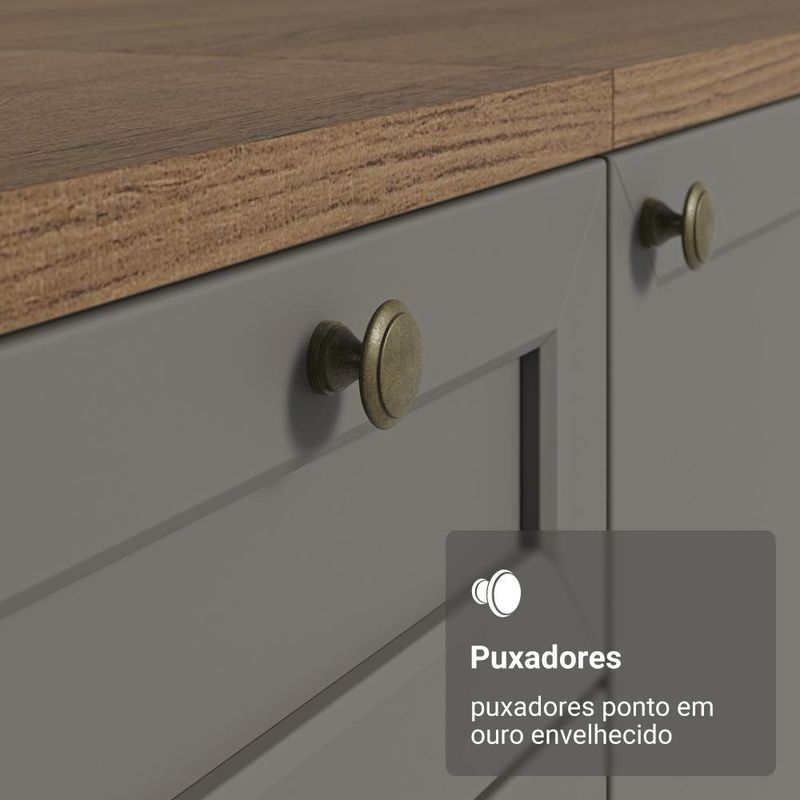 Kit com 2 balcões de cozinha 3 gavetas 4 portas (sem tampo e pia) vik madesa 01