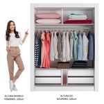 Guarda-roupa solteiro madesa dallas plus 2 portas de correr com espelho 4 gavetas - branco