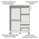 Guarda-roupa solteiro madesa luke 2 portas de correr de madeira com pés - branco