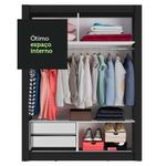 Guarda-roupa solteiro madesa dallas 2 portas de correr de espelho 2 gavetas