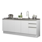 Kit com 2 balcões de cozinha madesa glamy 4 portas 3 gavetas (sem tampo e pia) - branco