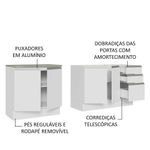 Kit com 2 balcões de cozinha madesa glamy 4 portas 3 gavetas (sem tampo e pia) - branco
