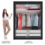 Guarda-roupa solteiro madesa dallas plus 2 portas de correr com espelho 4 gavetas - preto