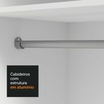 Guarda-roupa solteiro 2 portas de correr com espelhos 4 gavetas branco vivare plus madesa