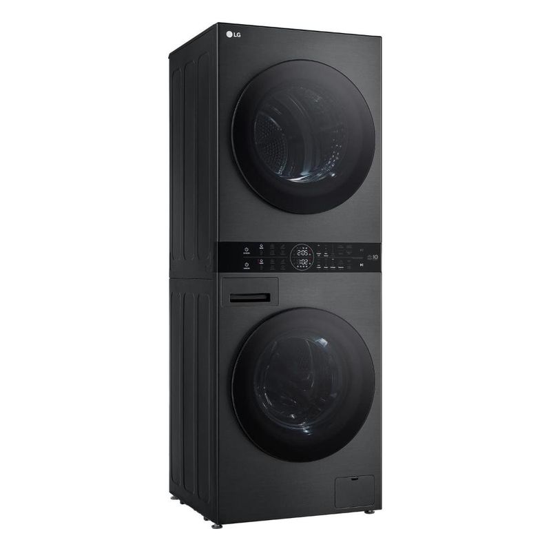Lavadora e secadora lg wk14bs6 washtower 14kg turbowash 360° ai thinq black inox
