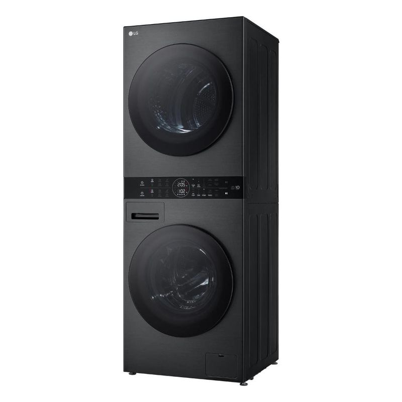 Lavadora e secadora lg wk14bs6 washtower 14kg turbowash 360° ai thinq black inox