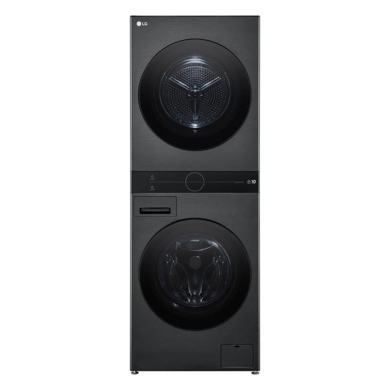 Lavadora e secadora lg wk14bs6 washtower 14kg turbowash 360° ai thinq black inox