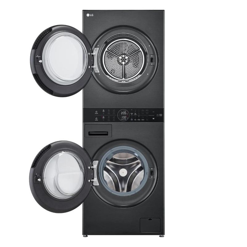 Lavadora e secadora lg wk14bs6 washtower 14kg turbowash 360° ai thinq black inox