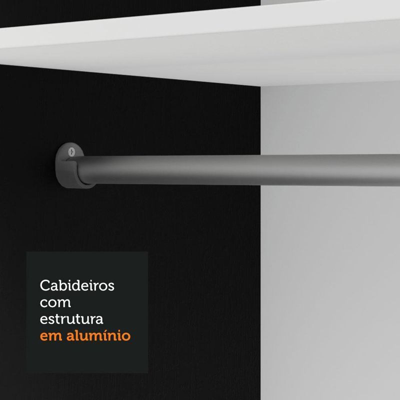 Guarda-roupa solteiro 2 portas de correr com espelho milano madesa
