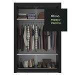 Guarda-roupa solteiro 2 portas de correr com espelho milano madesa
