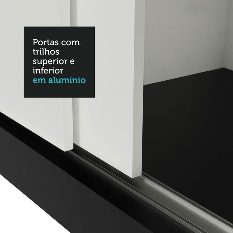Guarda-roupa solteiro 2 portas de correr com espelho milano madesa