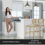 Ilha de cozinha com bancada e balcão 120 cm branco glamy madesa