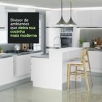 Ilha de cozinha com bancada e balcão 120 cm branco glamy madesa