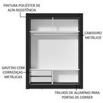 Guarda-roupa solteiro madesa dallas 2 portas de correr 2 gavetas - preto