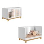Conjunto de Quarto Guarda Roupa Cômoda Flora e Berço Slim 2 Portas 3 Gavetas MDP e MDF 120,4CM Rosa