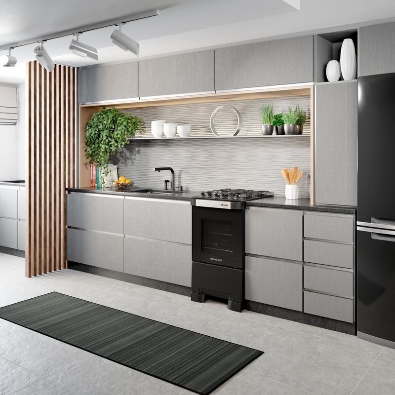 Fogão de Piso 4 Bocas Mueller Decorato Vetro Bivolt