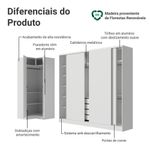 Guarda-roupa modulado neo + guarda-roupa royale 3 portas de correr branco madesa