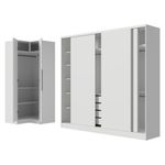 Guarda-roupa modulado neo + guarda-roupa royale 3 portas de correr branco madesa