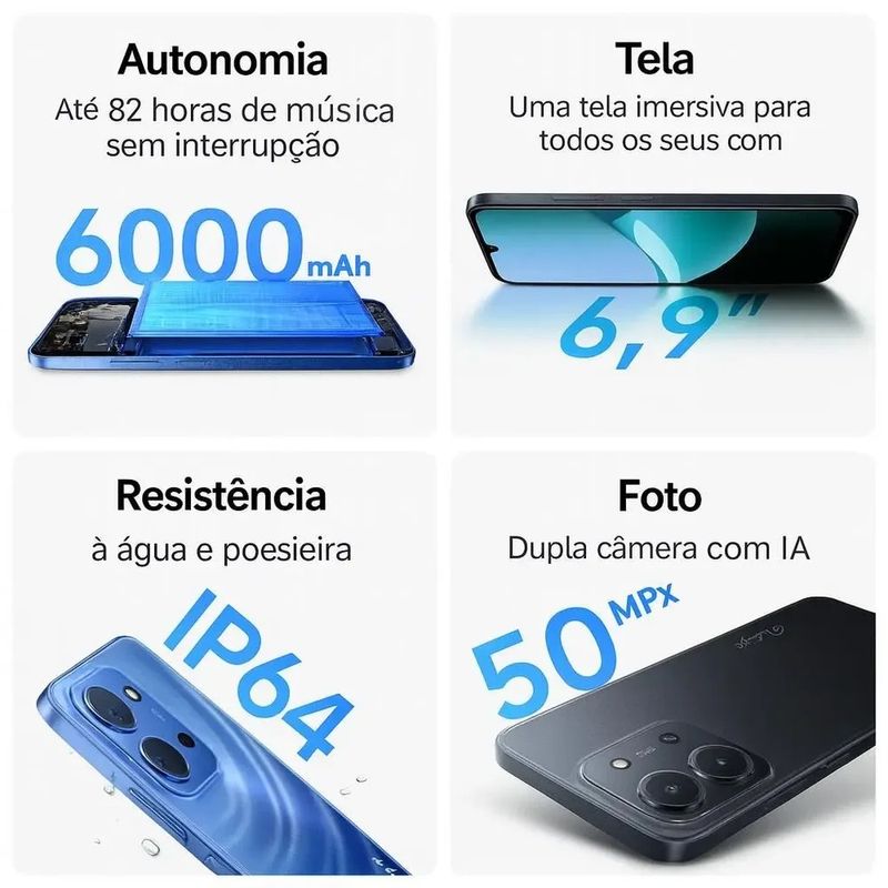 Smartphone Redmi 15C 4GB RAM 128GB (Negro Ocaso)