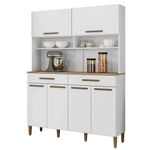 Kit Cozinha Itália 6 Portas 2 Gavetas MDP 138cm Branco Arte Móveis