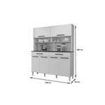 Kit Cozinha Itália 6 Portas 2 Gavetas MDP 138cm Branco Arte Móveis