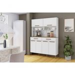 Kit Cozinha Itália 6 Portas 2 Gavetas MDP 138cm Branco Arte Móveis