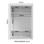 Guarda-roupa solteiro 2 portas de correr branco milano madesa