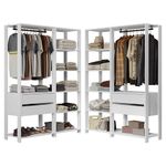 Guarda-roupa closet modulado 4 gavetas 258 cm branco valencia madesa 04