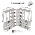 Guarda-roupa closet modulado 4 gavetas 258 cm branco valencia madesa 04