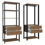Guarda-roupa closet modulado 4 gavetas 140 cm valencia madesa