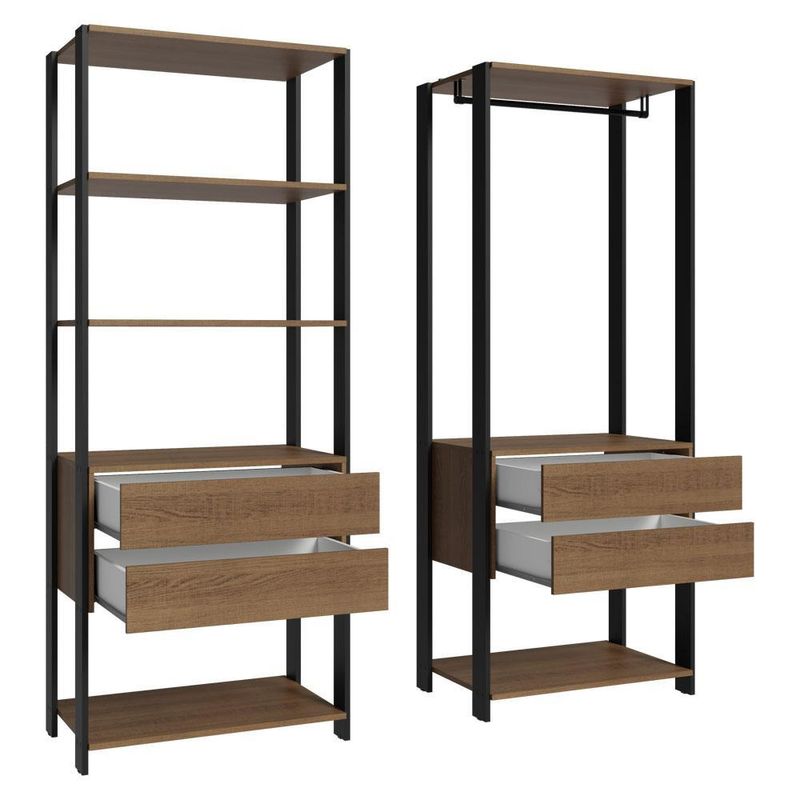 Guarda-roupa closet modulado 4 gavetas 140 cm valencia madesa