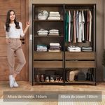 Guarda-roupa closet modulado 4 gavetas 140 cm valencia madesa