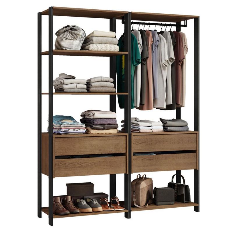 Guarda-roupa closet modulado 4 gavetas 140 cm valencia madesa
