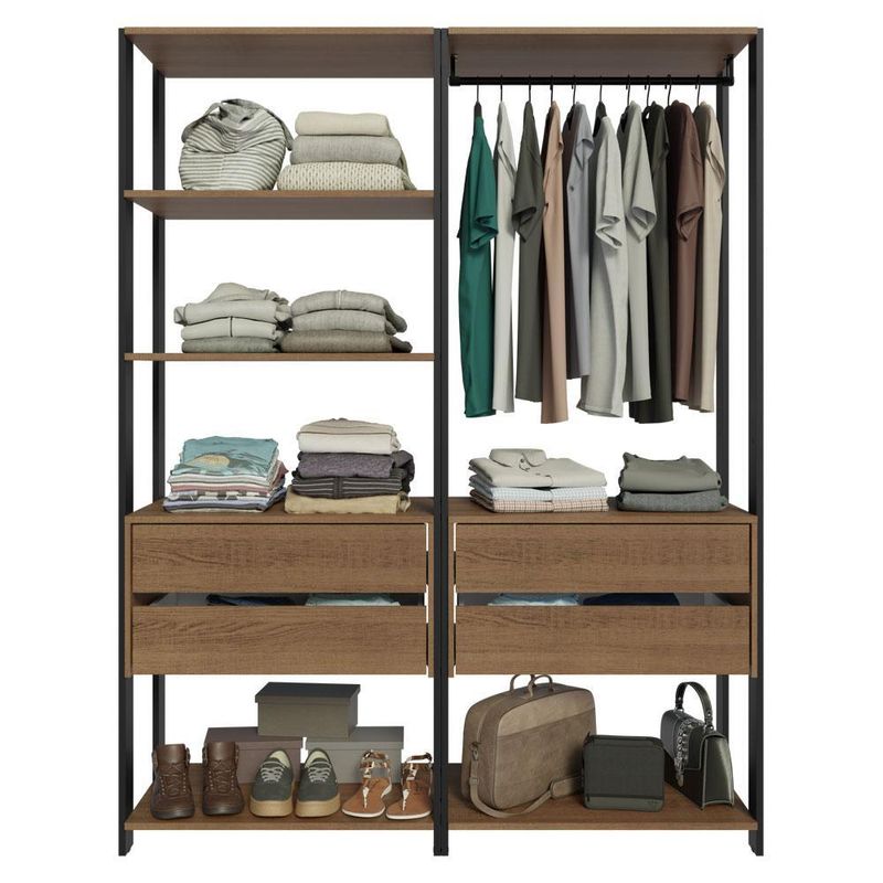 Guarda-roupa closet modulado 4 gavetas 140 cm valencia madesa