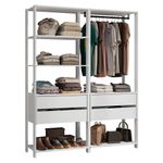 Guarda-roupa closet modulado 4 gavetas 140 cm branco valencia madesa