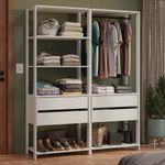 Guarda-roupa closet modulado 4 gavetas 140 cm branco valencia madesa