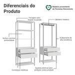 Guarda-roupa closet modulado 4 gavetas 140 cm branco valencia madesa