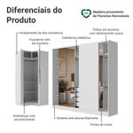 Guarda-roupa modulado neo + guarda-roupa royale 3 portas de correr com espelhos branco madesa