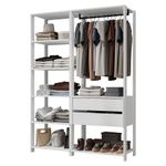 Guarda-roupa closet modulado 2 gavetas 129 cm branco valencia madesa