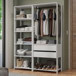Guarda-roupa closet modulado 2 gavetas 129 cm branco valencia madesa