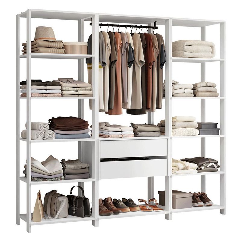 Guarda-roupa closet modulado 2 gavetas 188 cm branco valencia madesa